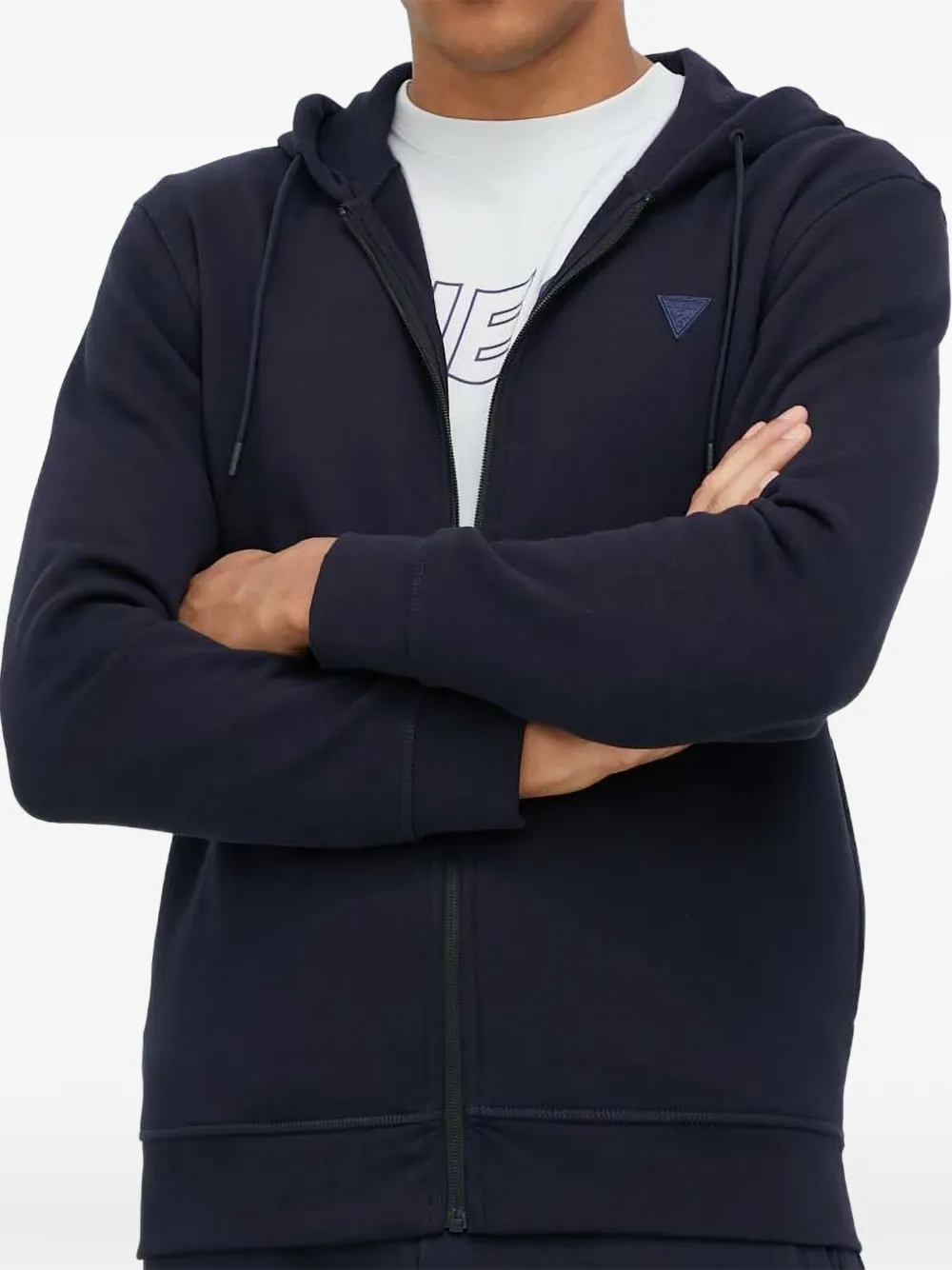 GUESS USA logo-patch zip-up hoodie Blauw