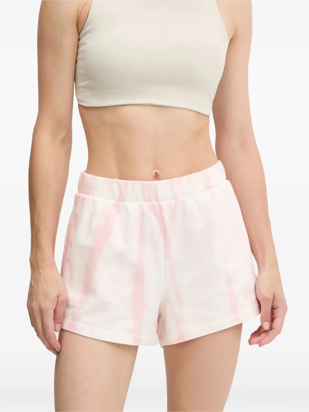 GUESS USA Shorts met logoprint Beige