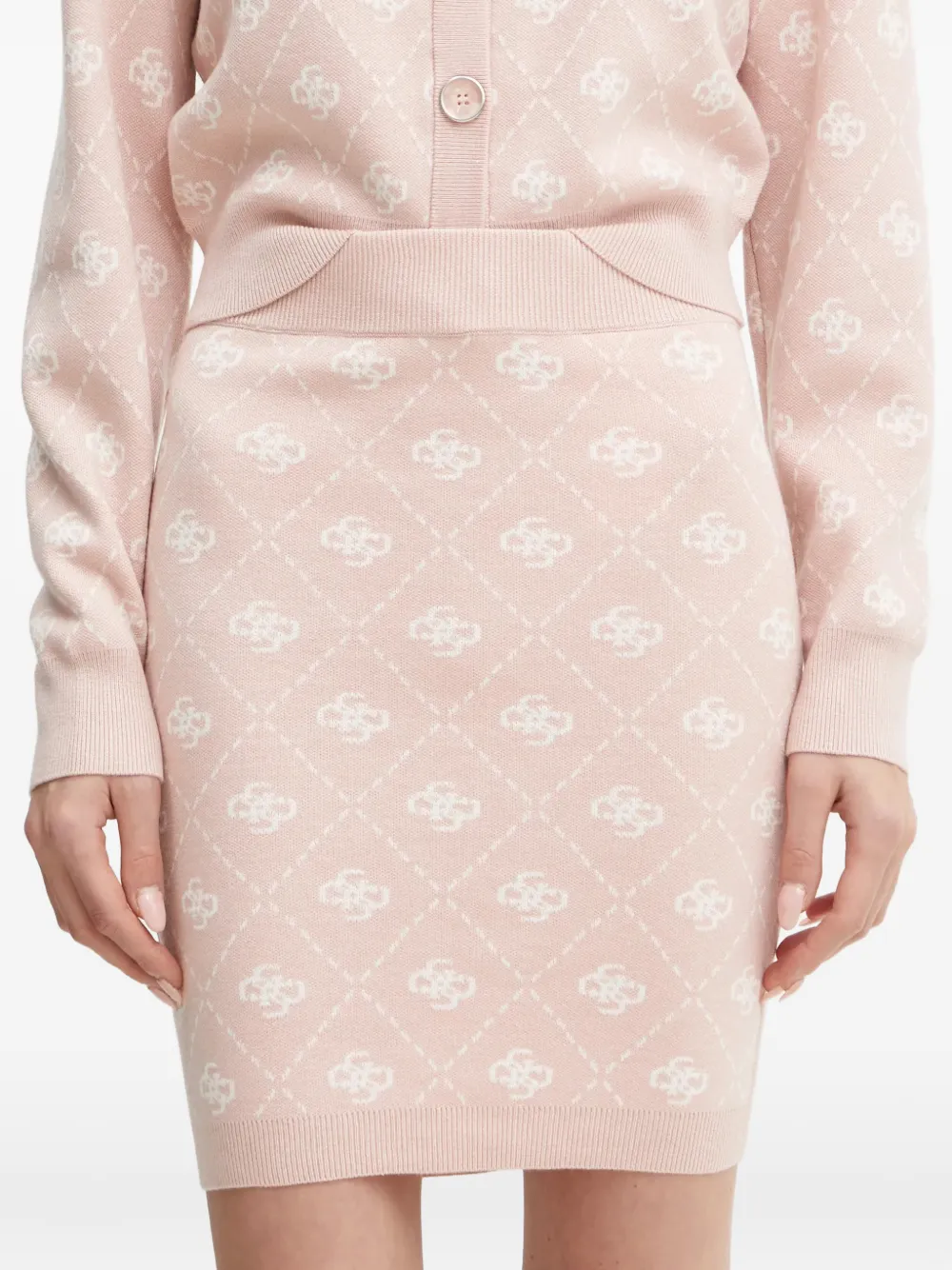GUESS USA monogram-print knit mini skirt - Rosa