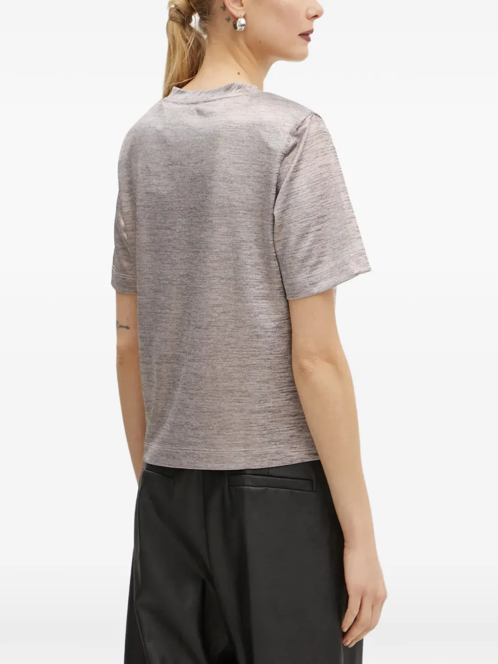 GUESS USA T-shirt met logo van stras Grijs