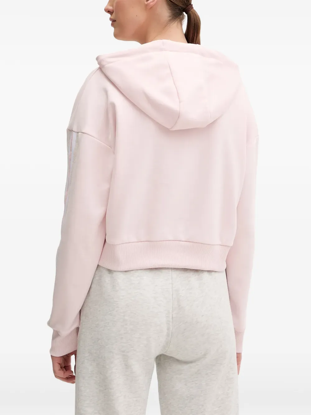 GUESS USA logo-embroidered side-stripe hoodie Roze