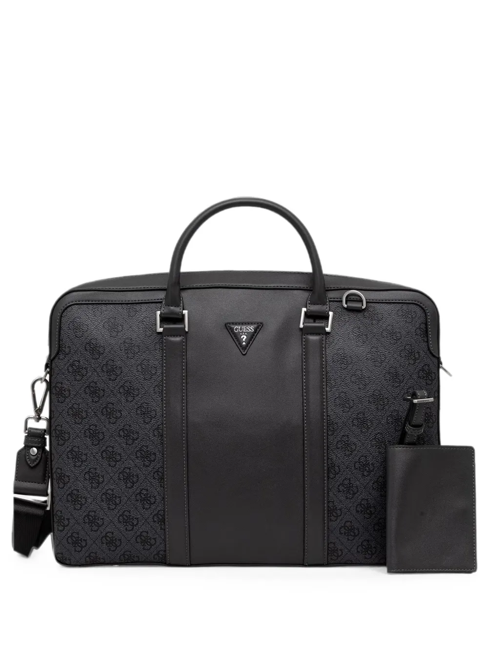 GUESS USA monogram-print logo-plaque holdall - Nero