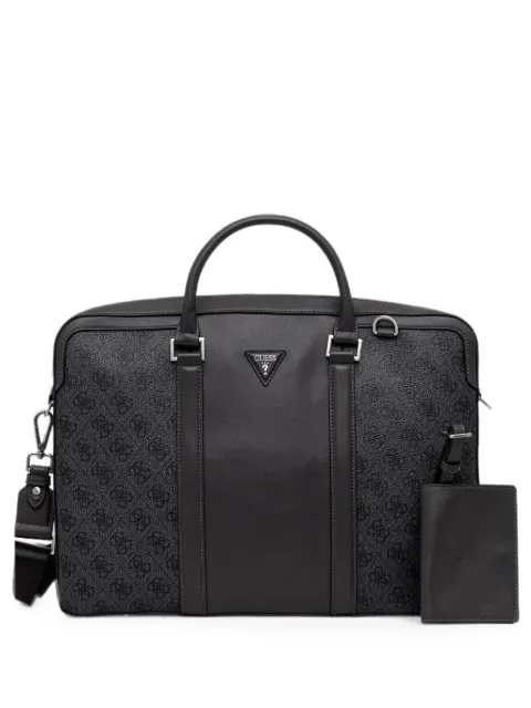 GUESS USA monogram-print logo-plaque holdall