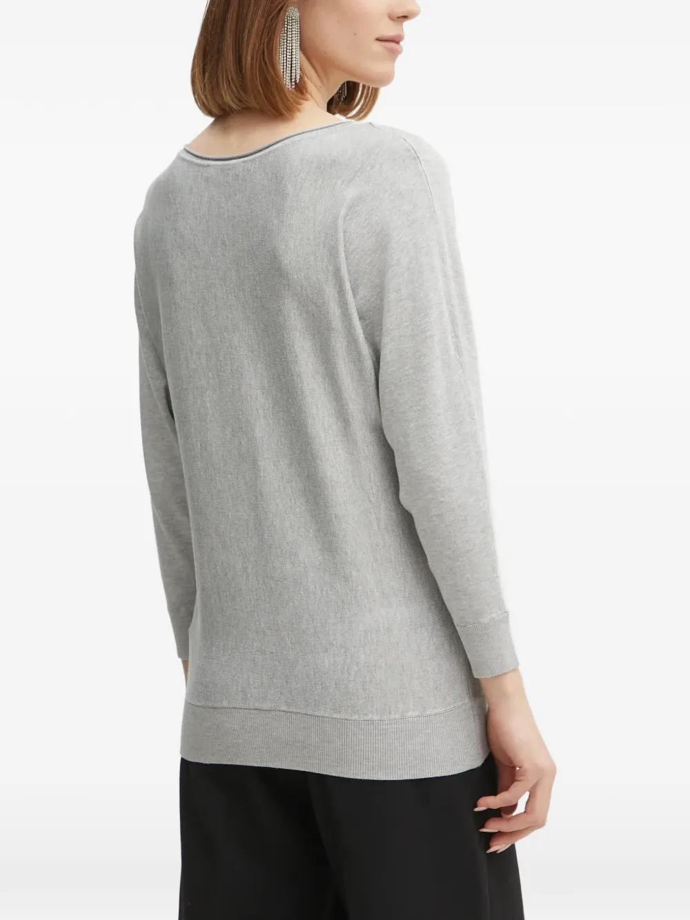 GUESS USA Sweater verfraaid met kristallen en logo-patroon Grijs