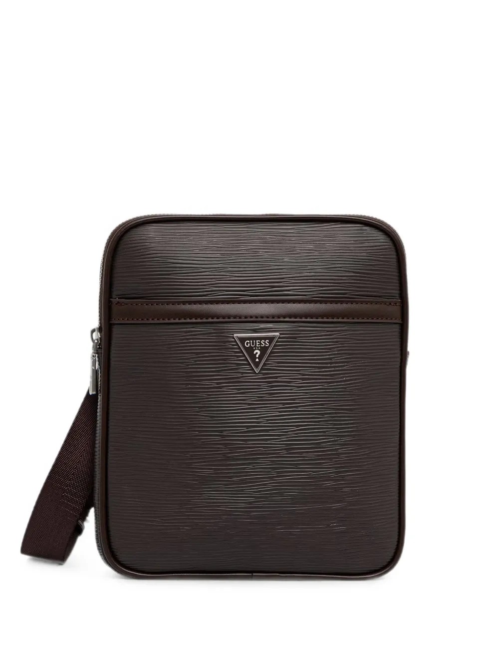 GUESS USA textured logo-plaque belt bag - Marrone