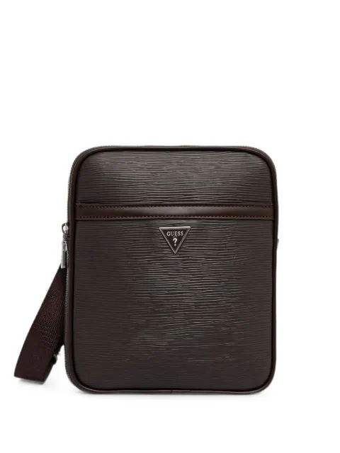 GUESS USA textured logo-plaque belt bag