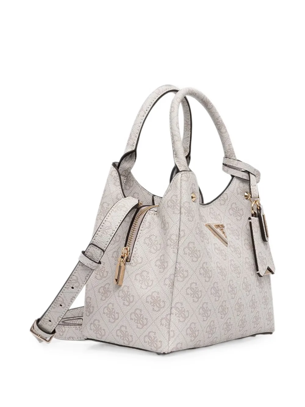 GUESS USA Shopper met monogram-patroon en logo-plakkaat Beige