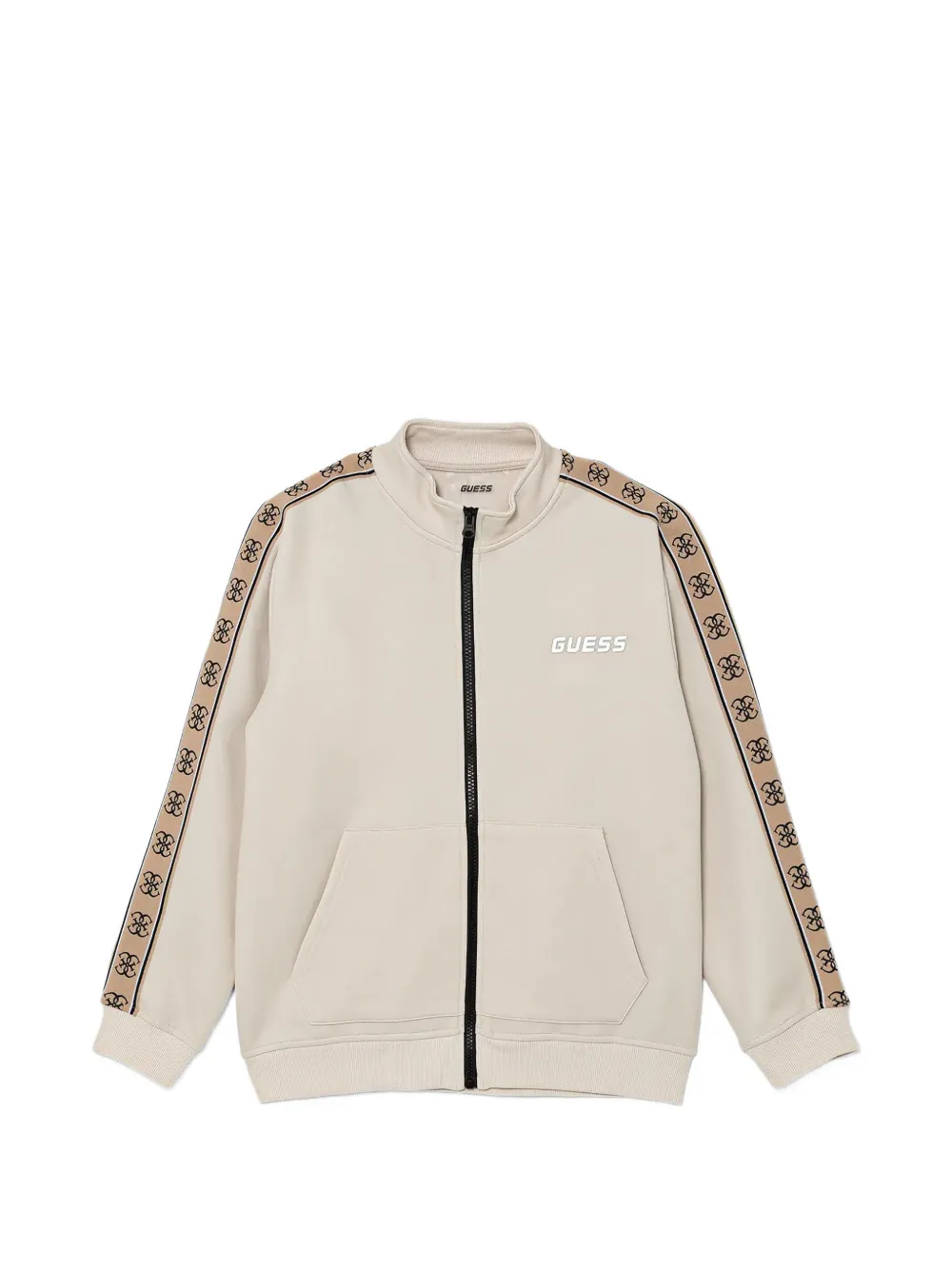 guess kids logo-print zip-up sweatshirt - Toni neutri