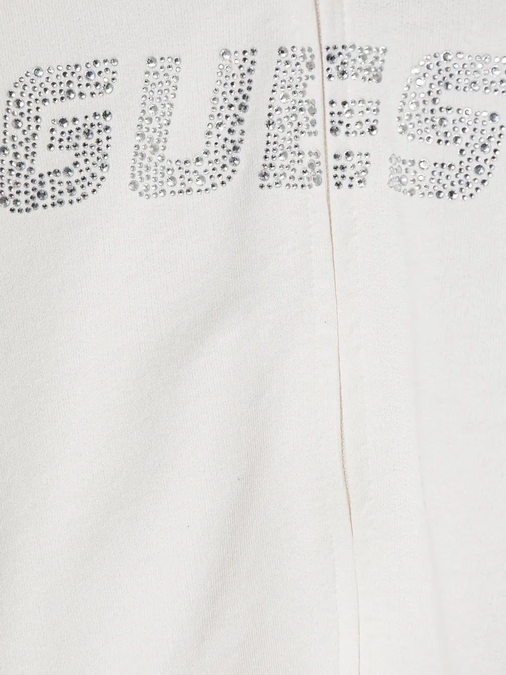 guess kids rhinestone-logo zip-up hoodie Wit