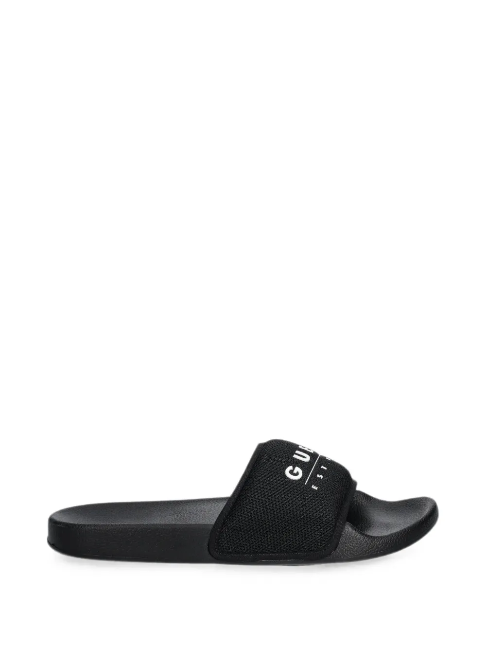 GUESS USA logo-print mesh slides - Schwarz