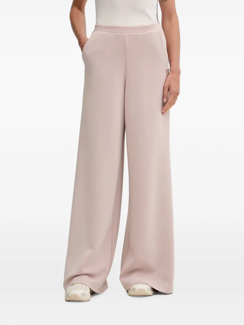 GUESS USA logo-plaque palazzo pants - Rosa