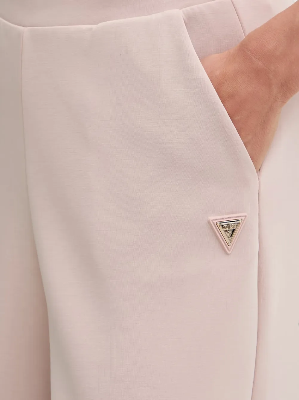 GUESS USA Palazzo broek met logoplakkaat Roze