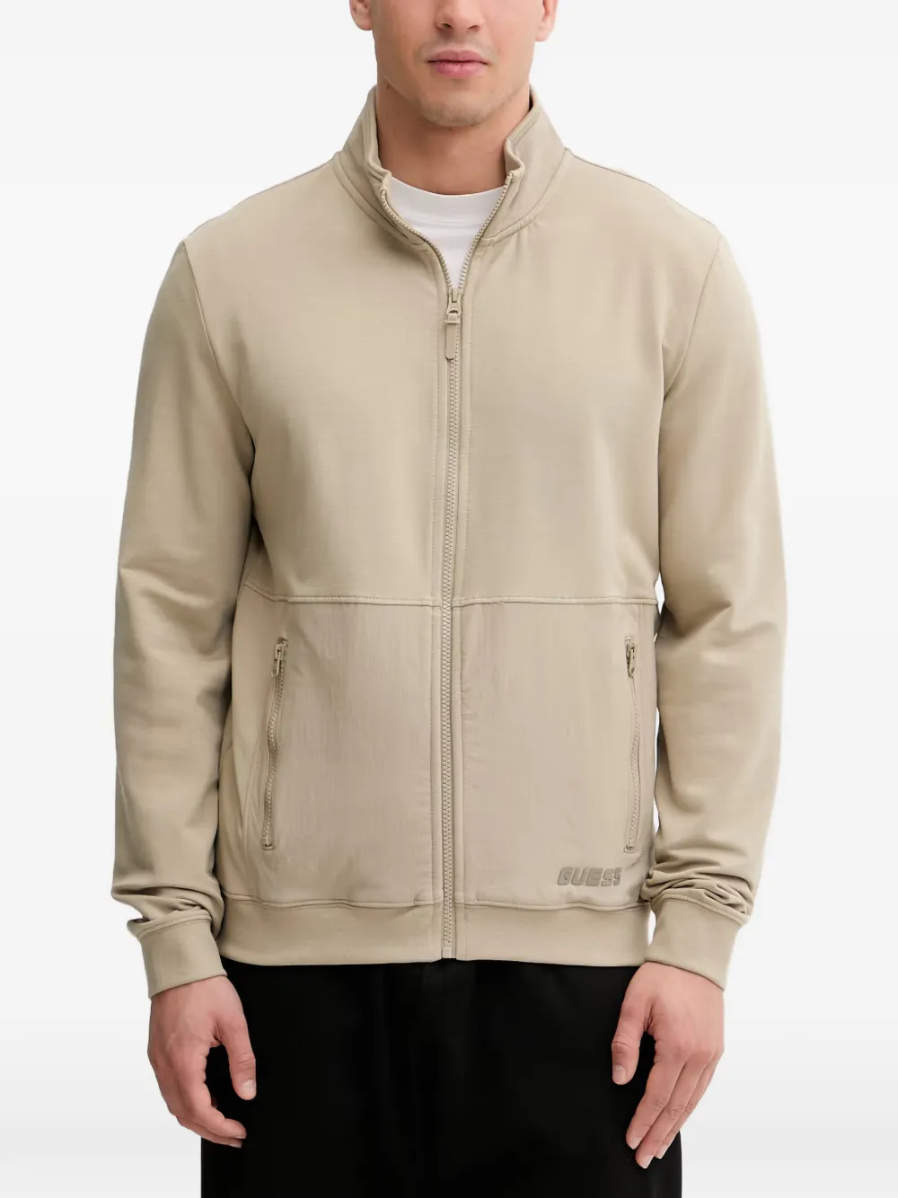 GUESS USA zip-up panelled sweater - Toni neutri