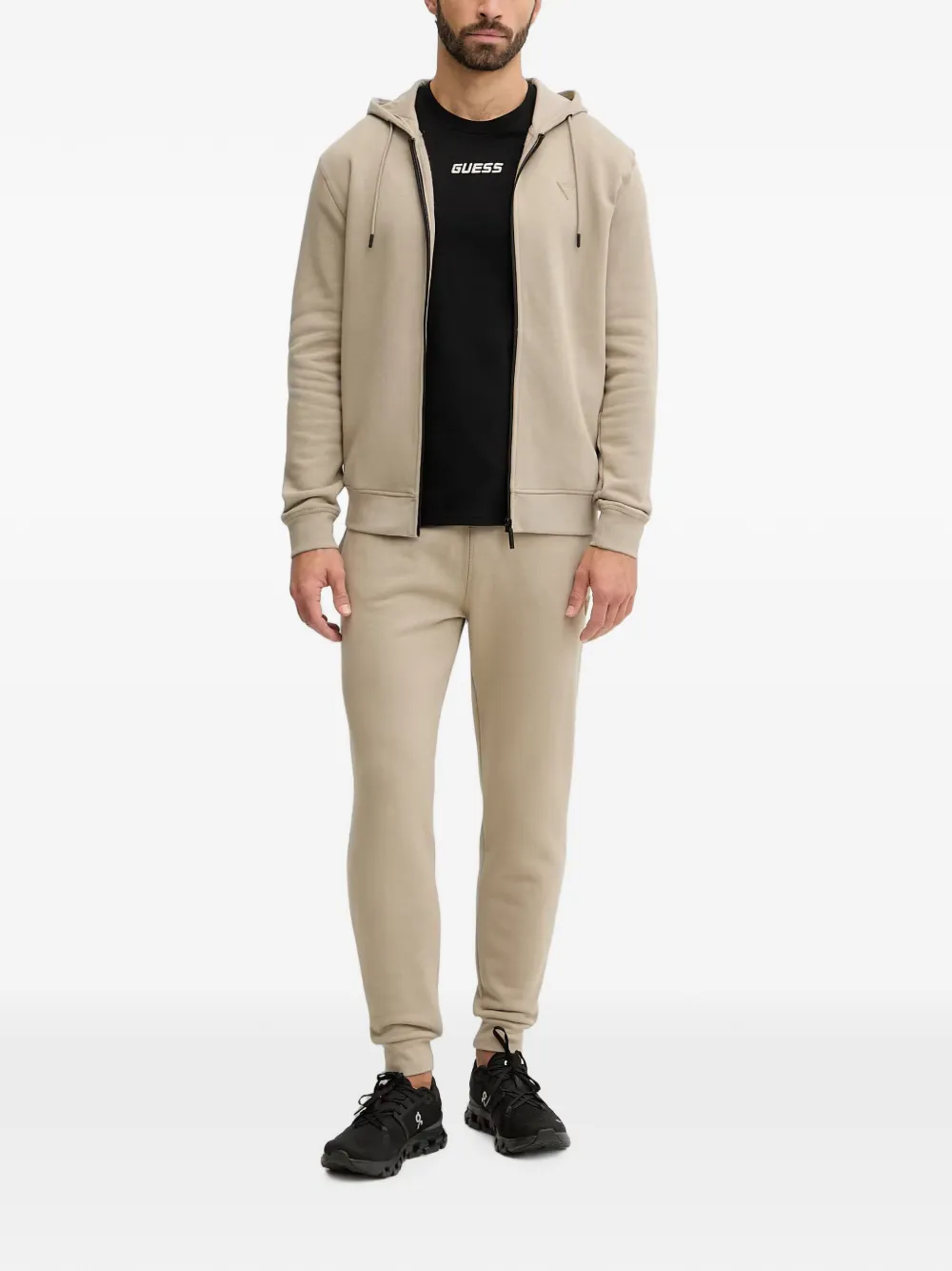 GUESS USA Hoodie met logopatch Beige