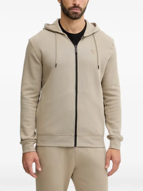 GUESS USA logo-patch zip-up hoodie