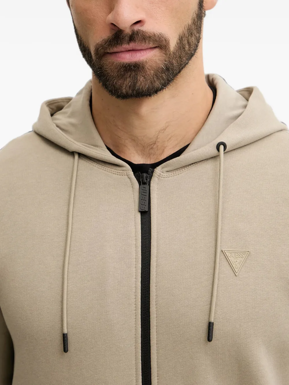 GUESS USA Hoodie met logopatch Beige