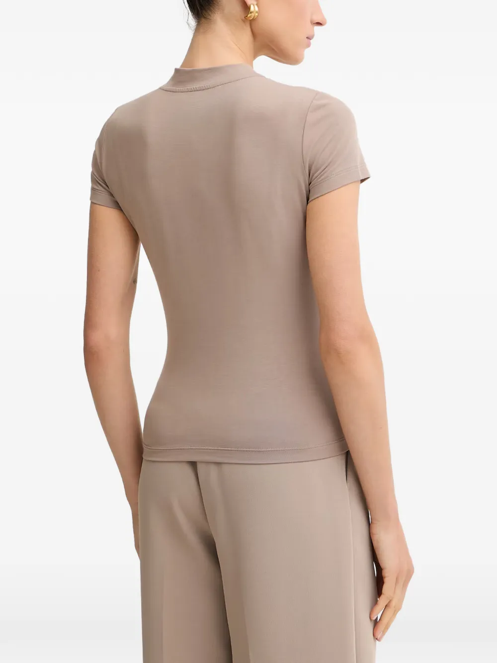 GUESS USA T-shirt met logo van stras Beige