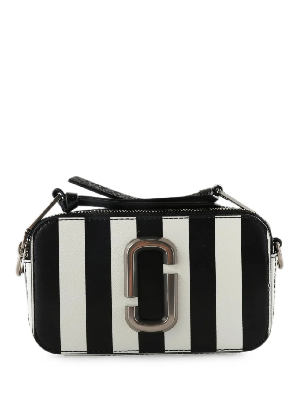 Marc Jacobs The Snapshot striped cross body bag - Schwarz