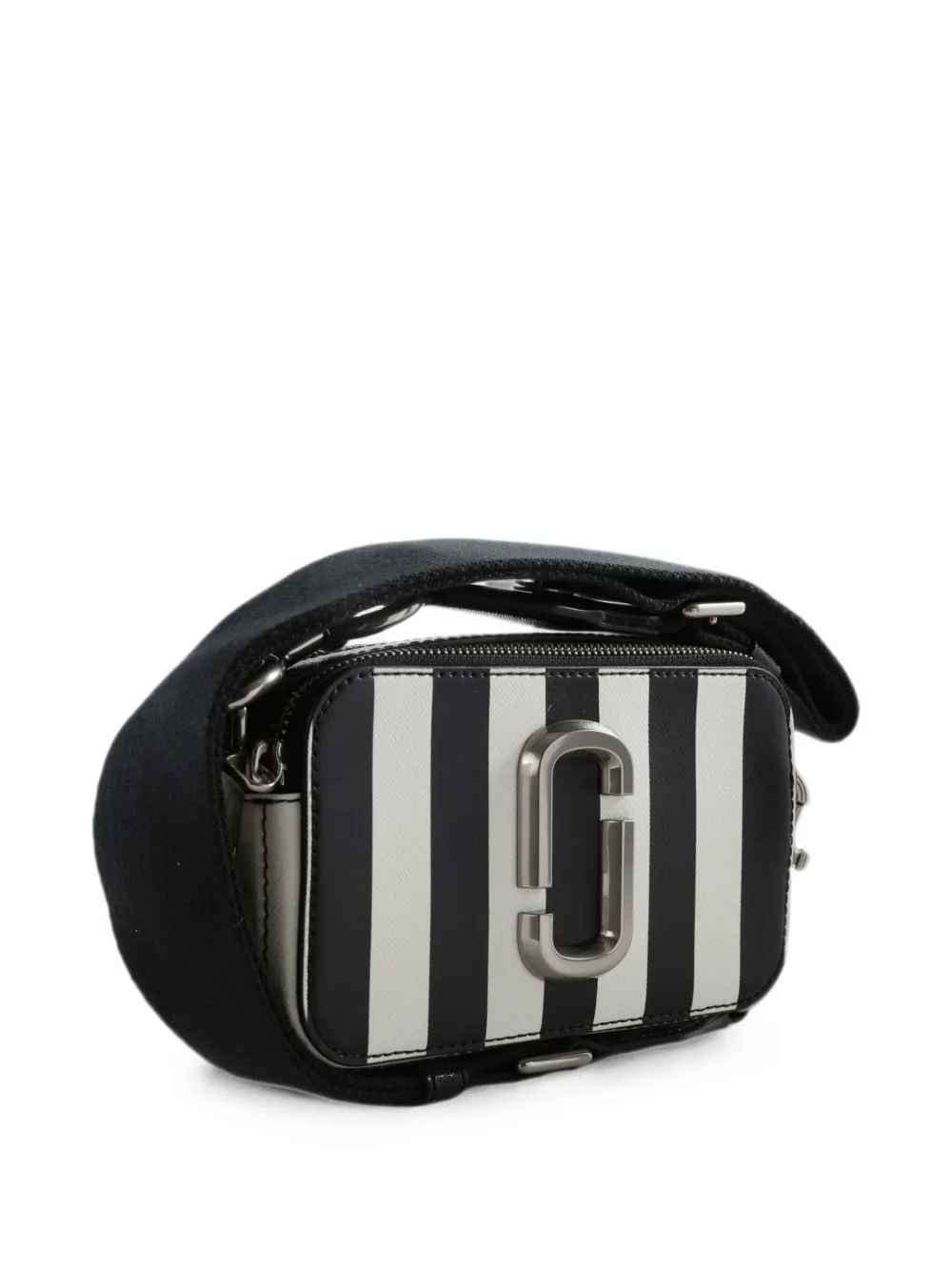 Marc Jacobs The Snapshot gestreepte crossbodytas Zwart