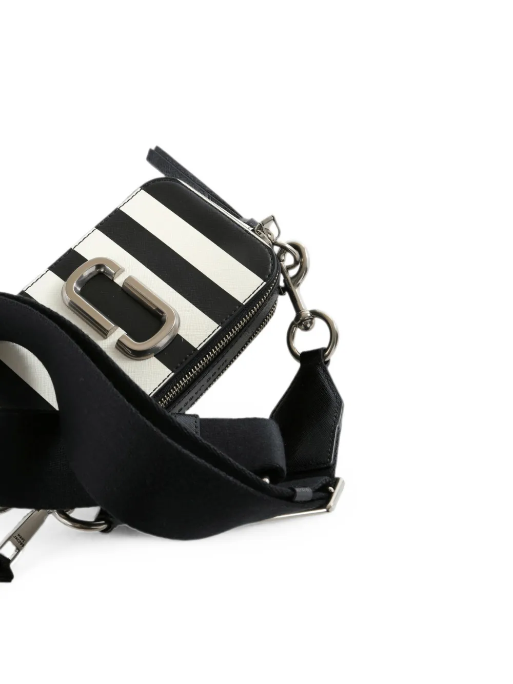 Marc Jacobs The Snapshot gestreepte crossbodytas Zwart