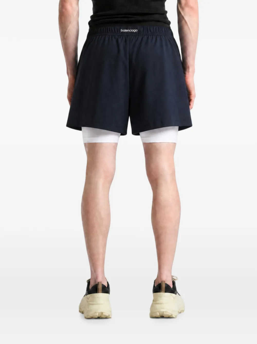 Balenciaga Techwear shorts in marineblauw wit