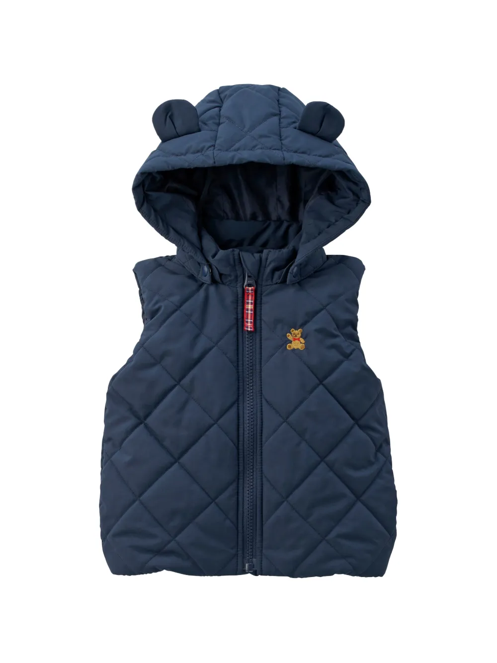 Miki House zip-fastening hooded waistcoat - Blu
