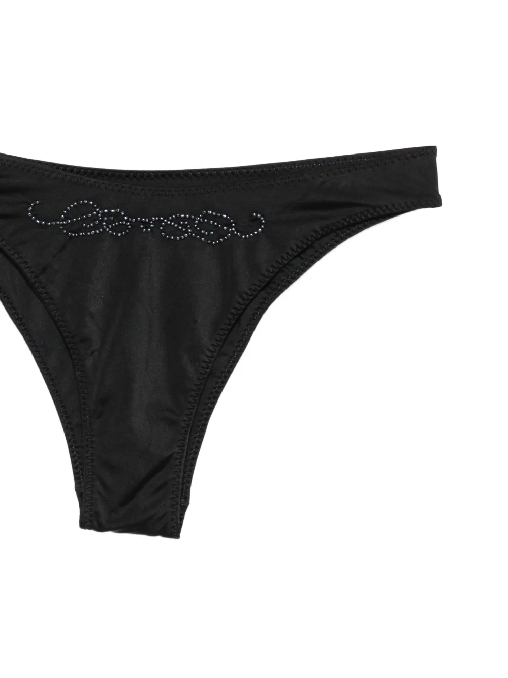 Frankies Bikinis x Jennie Dove bikinislip met kralen logo Zwart