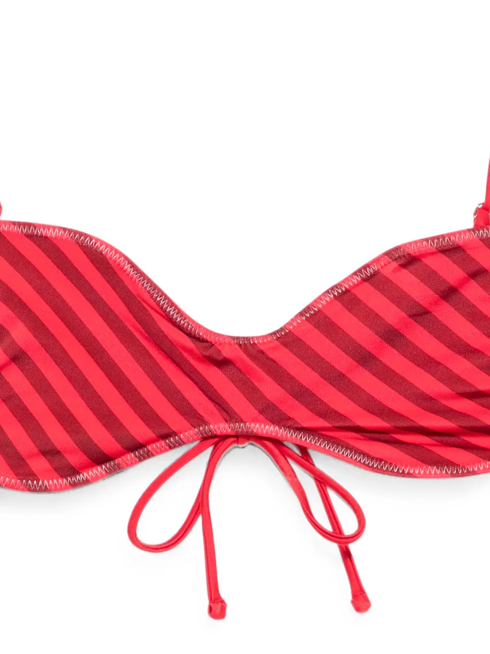 Frankies Bikinis x Jennie Magnolia gestreepte bikinitop Rood