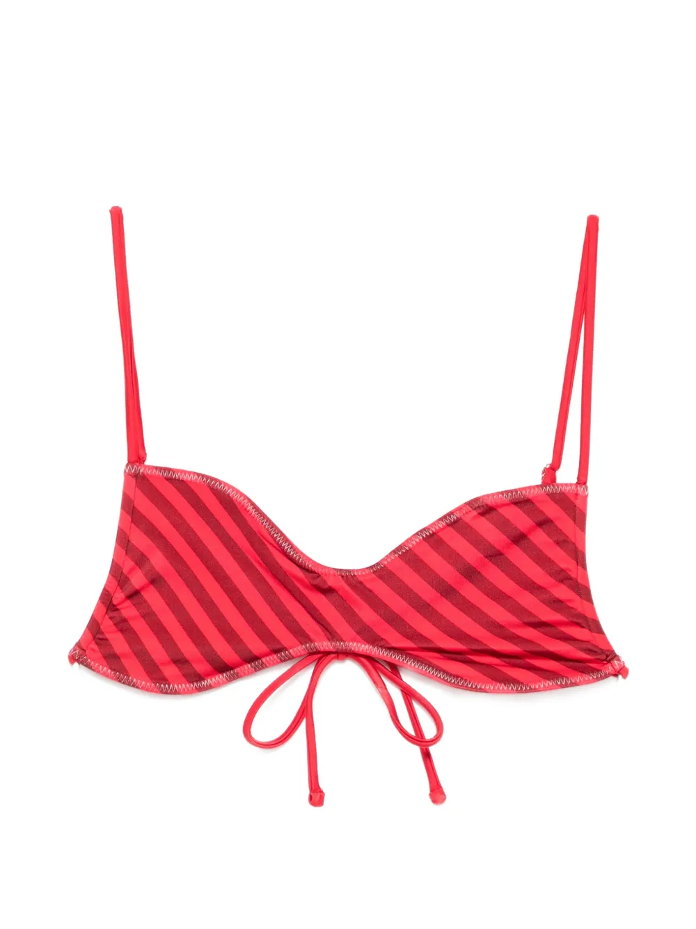 Frankies Bikinis x Jennie Magnolia striped bikini top - Rosso