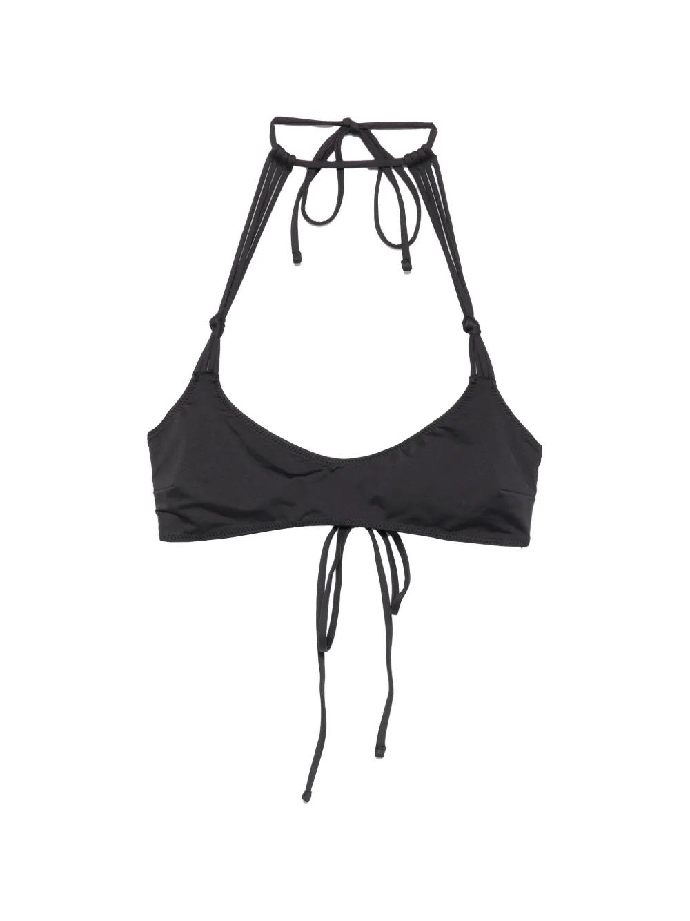 Frankies Bikinis x Jennie Hana halterneck tie-fastening bikini top - Schwarz