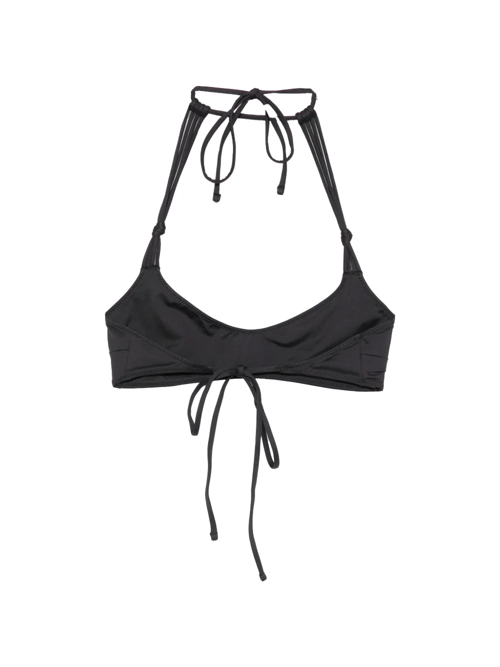 Frankies Bikinis x Jennie Hana bikinitop met halternek en striksluiting Zwart