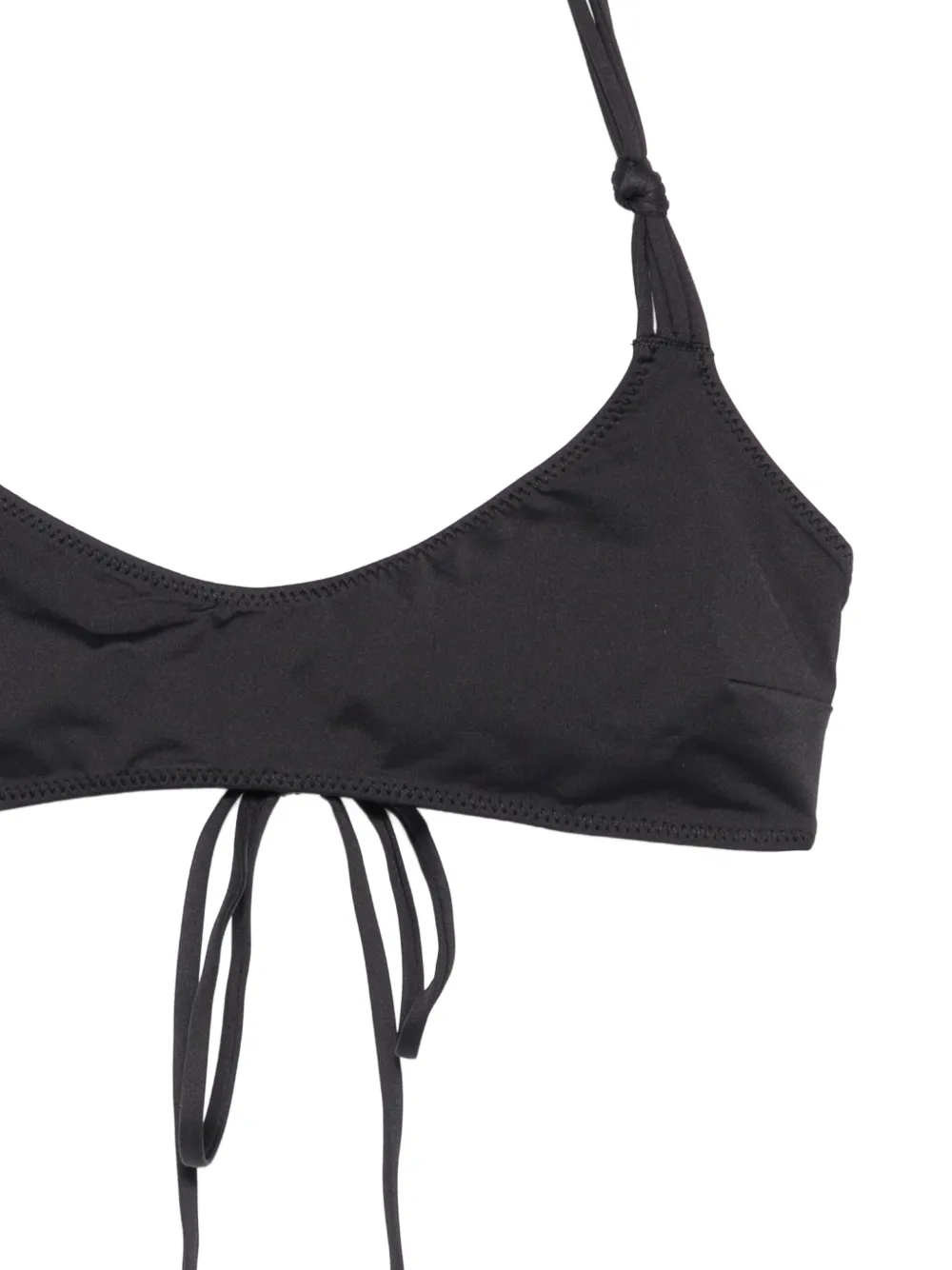 Frankies Bikinis x Jennie Hana bikinitop met halternek en striksluiting Zwart