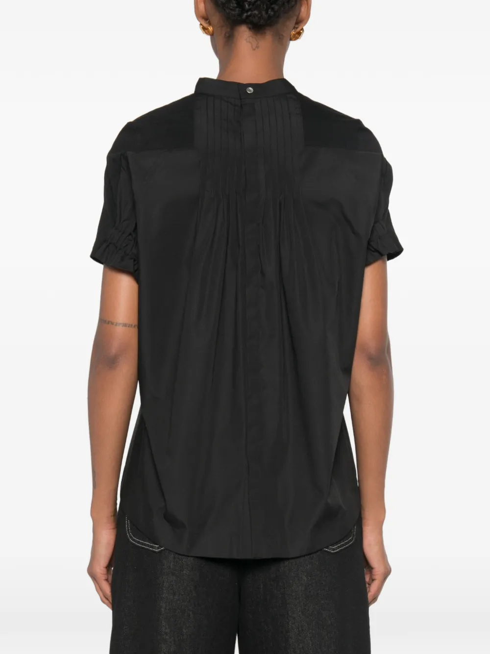 sacai T-shirt met geplooide rug Zwart