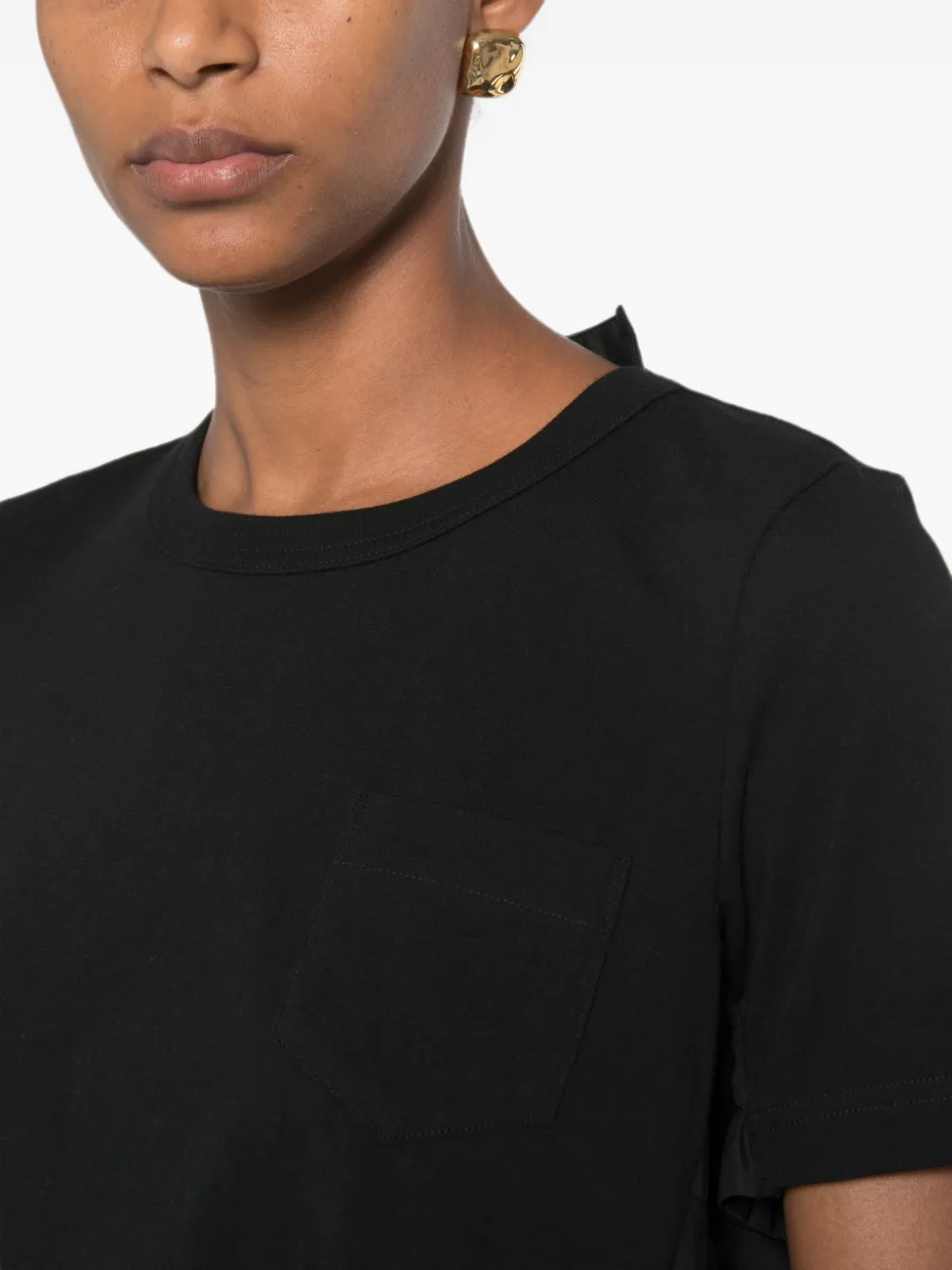 sacai T-shirt met geplooide rug Zwart