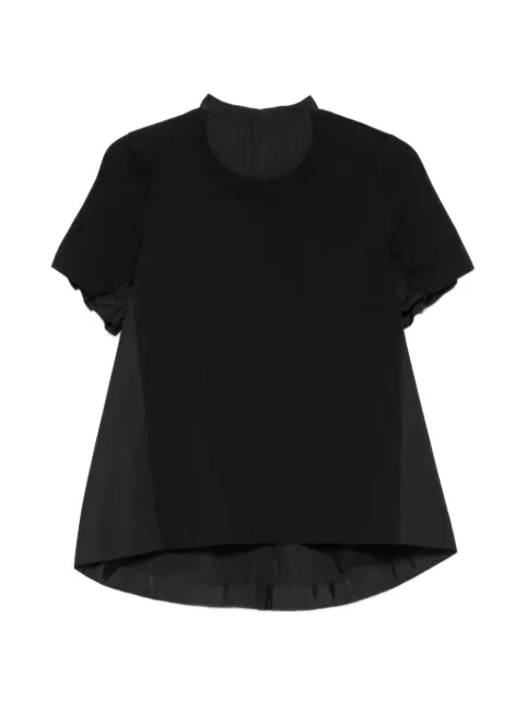 sacai playera con espalda con pliegues