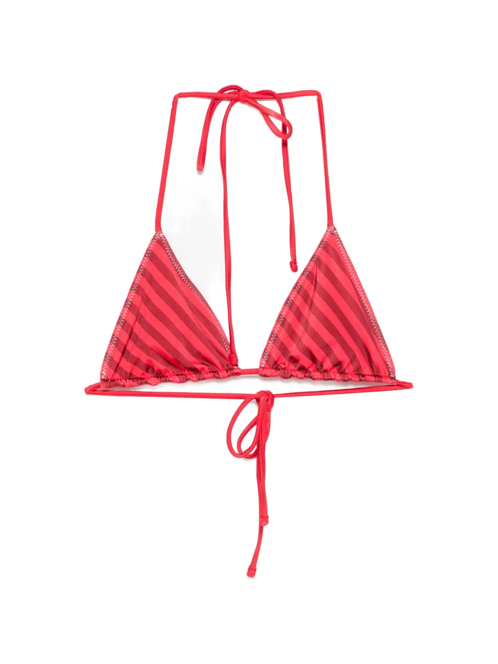 Frankies Bikinis x Jennie Nick striped triangle bikini top - Rosso