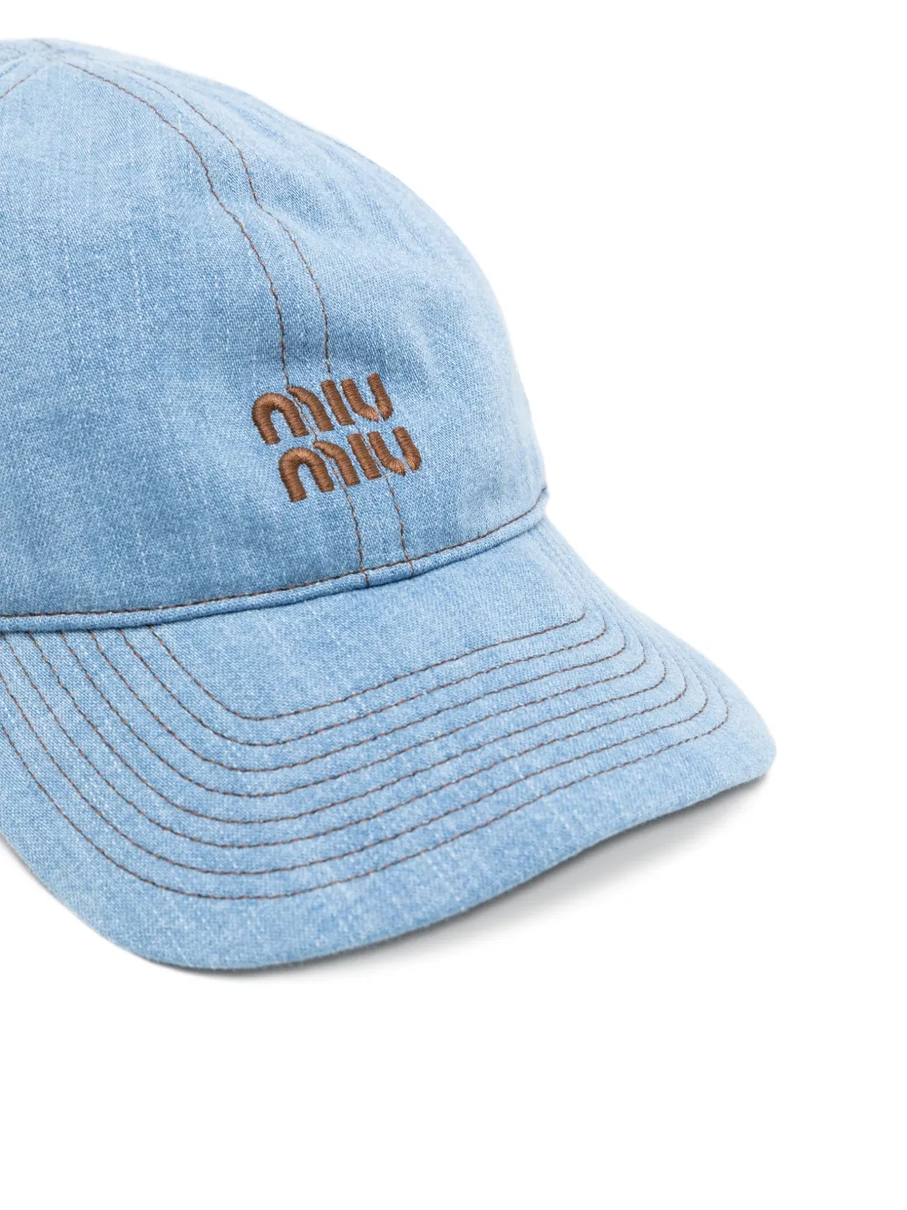 Miu Denim honkbalpet Blauw