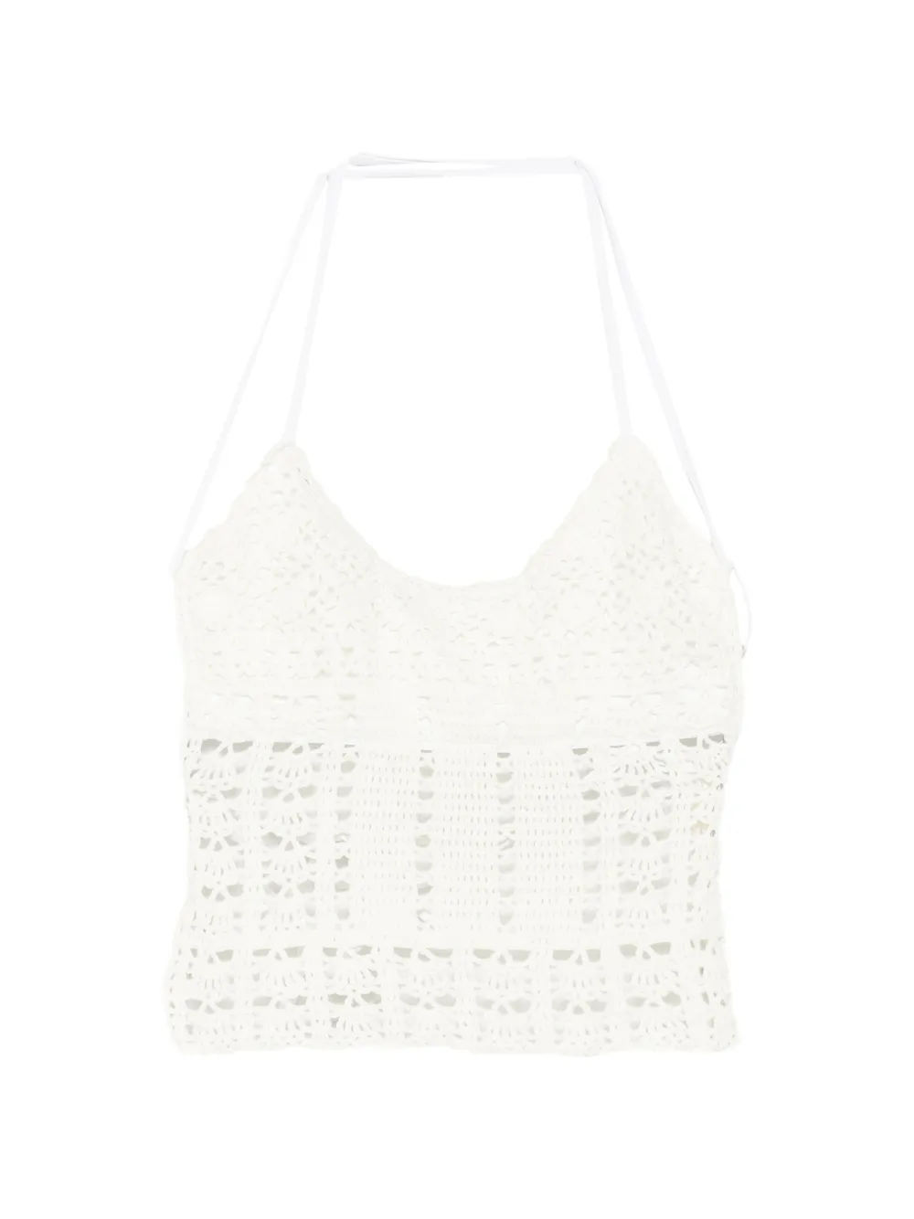 Frankies Bikinis x Jennie Nari crochet halterneck tankini - Toni neutri