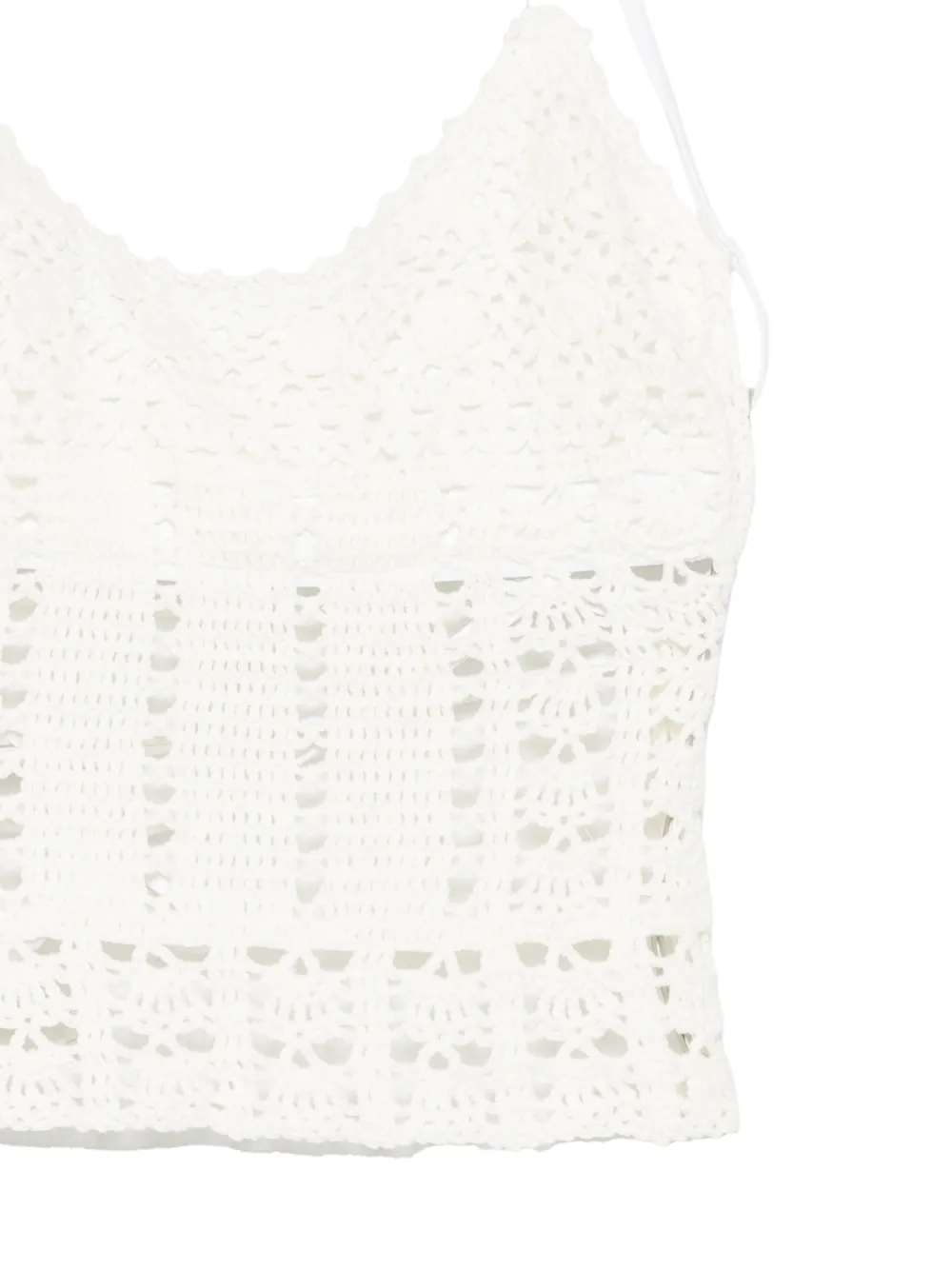 Frankies Bikinis x Jennie Nari gehaakte tankini met halternek Beige