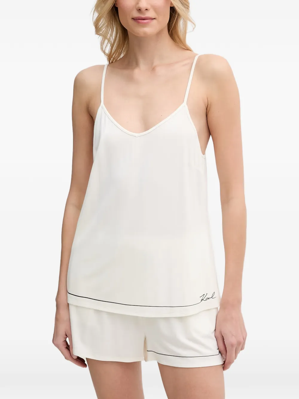 Karl Lagerfeld logo-print pajamas - Nude