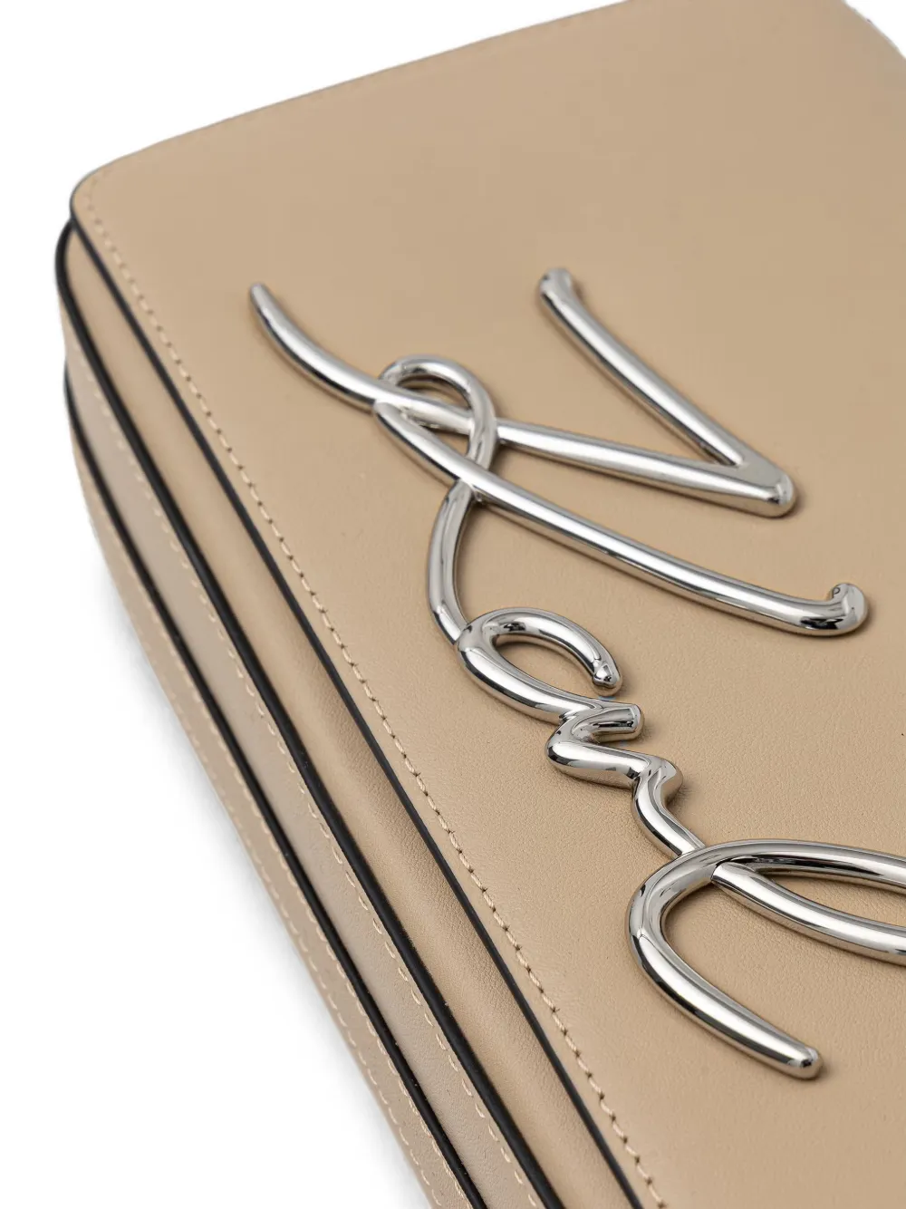 Karl Lagerfeld K Signature crossbodytas met logoplakkaat Beige