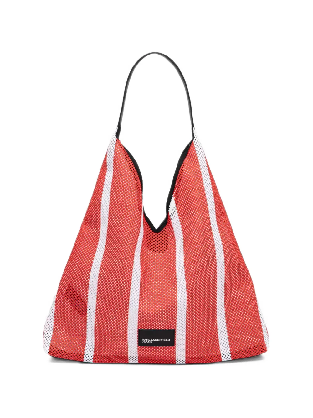 Karl Lagerfeld Jeans striped mesh tote bag - Rosso