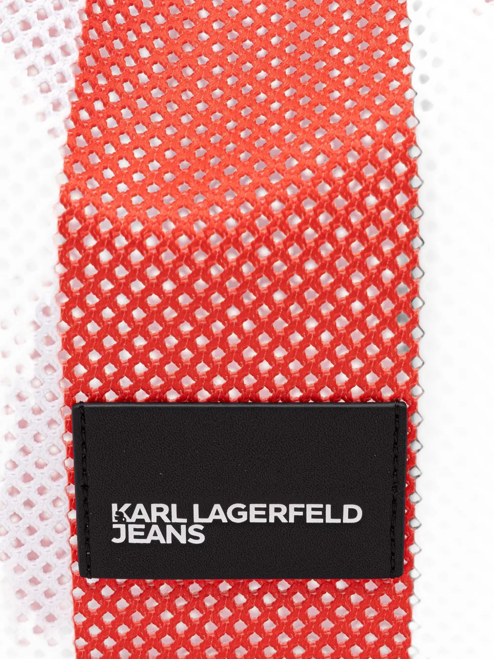 Karl Lagerfeld Jeans striped mesh tote bag Rood
