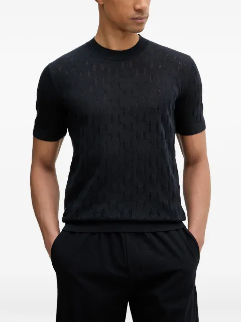 Karl Lagerfeld logo-perforated cotton T-shirt