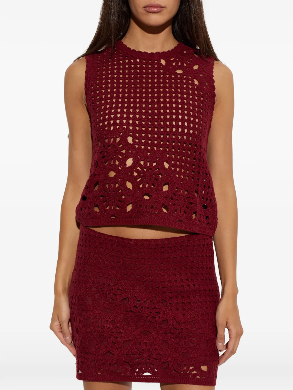 FRAME Postcard gehaakte tanktop Rood