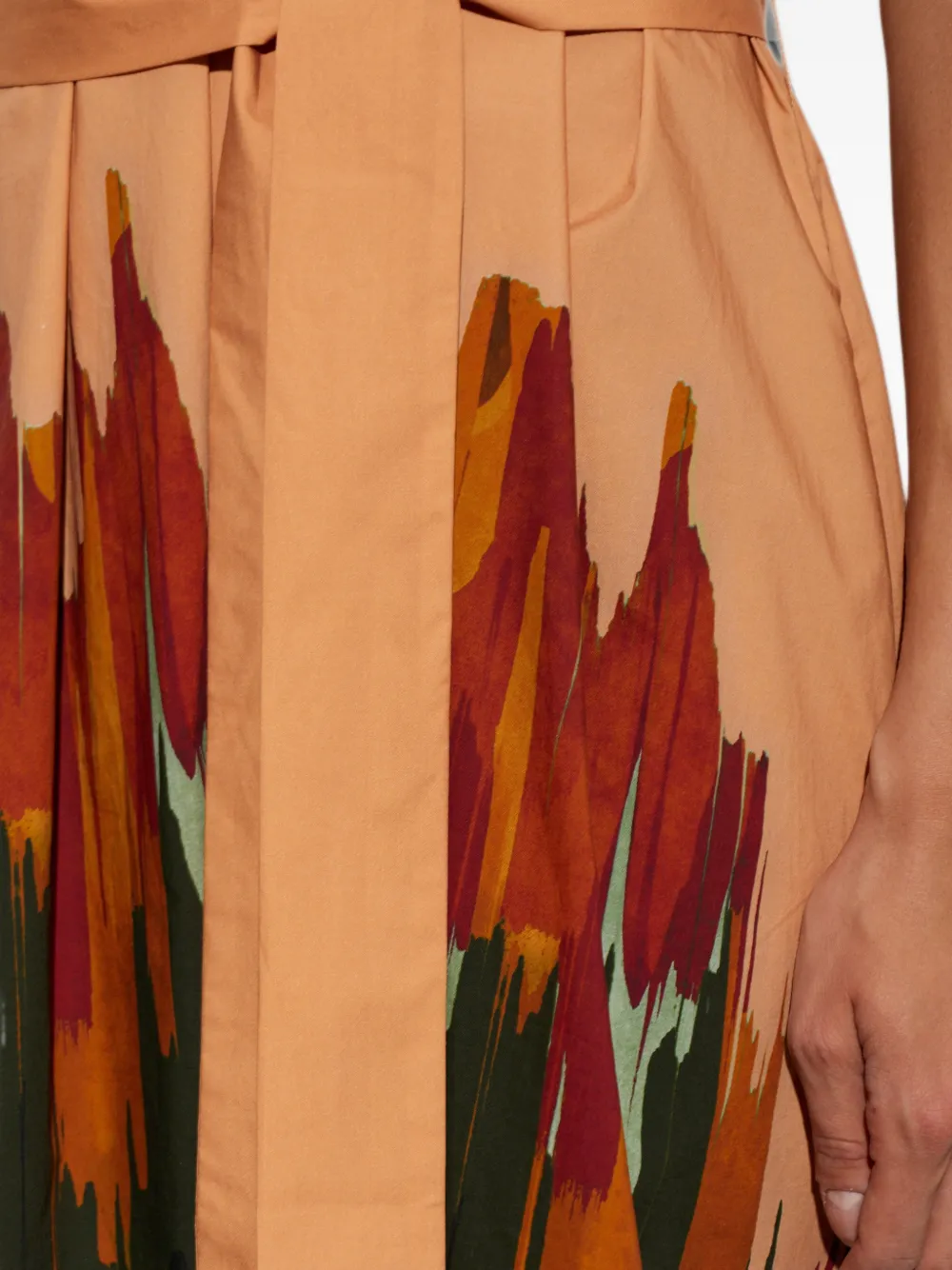 Ulla Johnson Graphic-print Belted Midi Dress in Orange, view 5