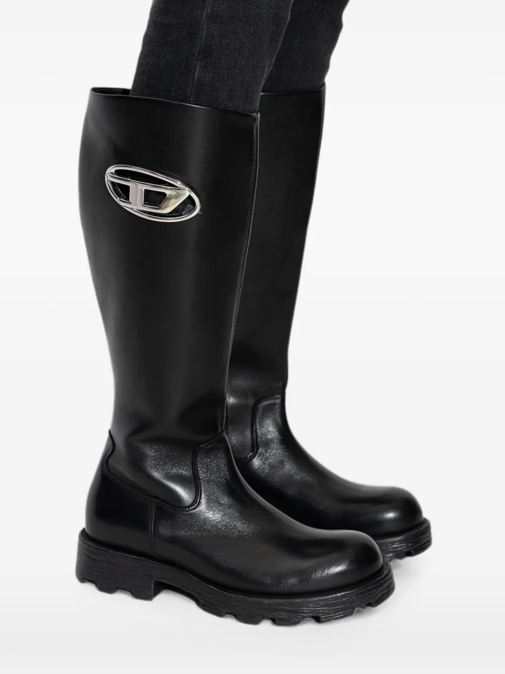 Diesel D-Hammer knee-high boots Zwart