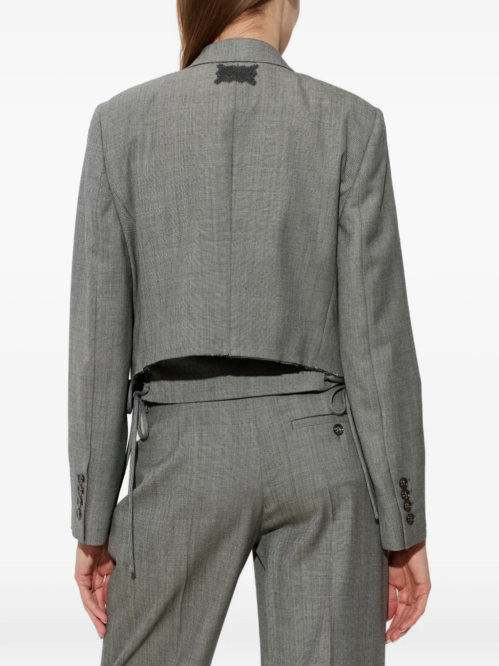 Alexander McQueen Cropped blazer met dubbele rij knopen Grijs