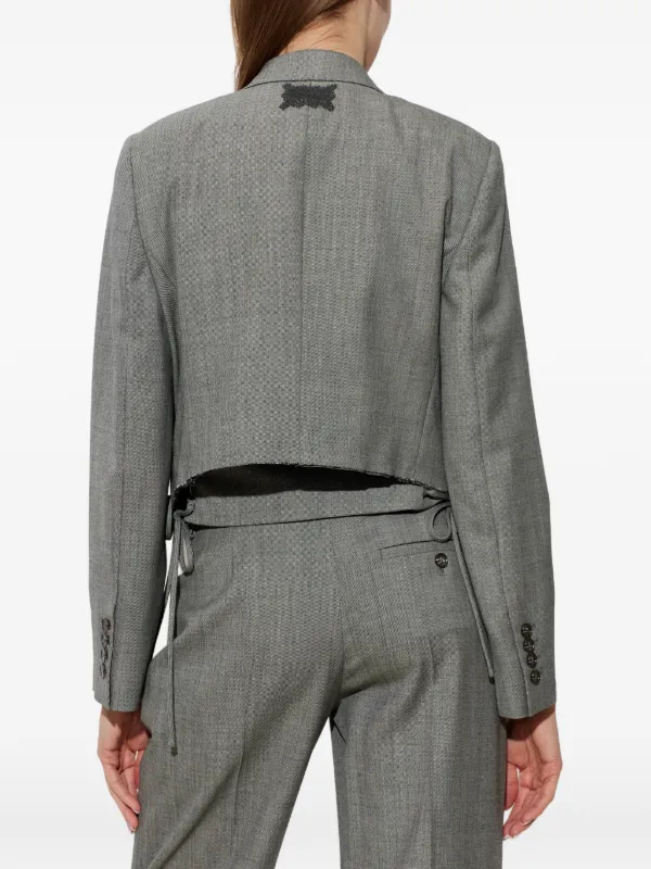 Alexander McQueen クロップド ダブルジャケット | グレー | FARFETCH JP