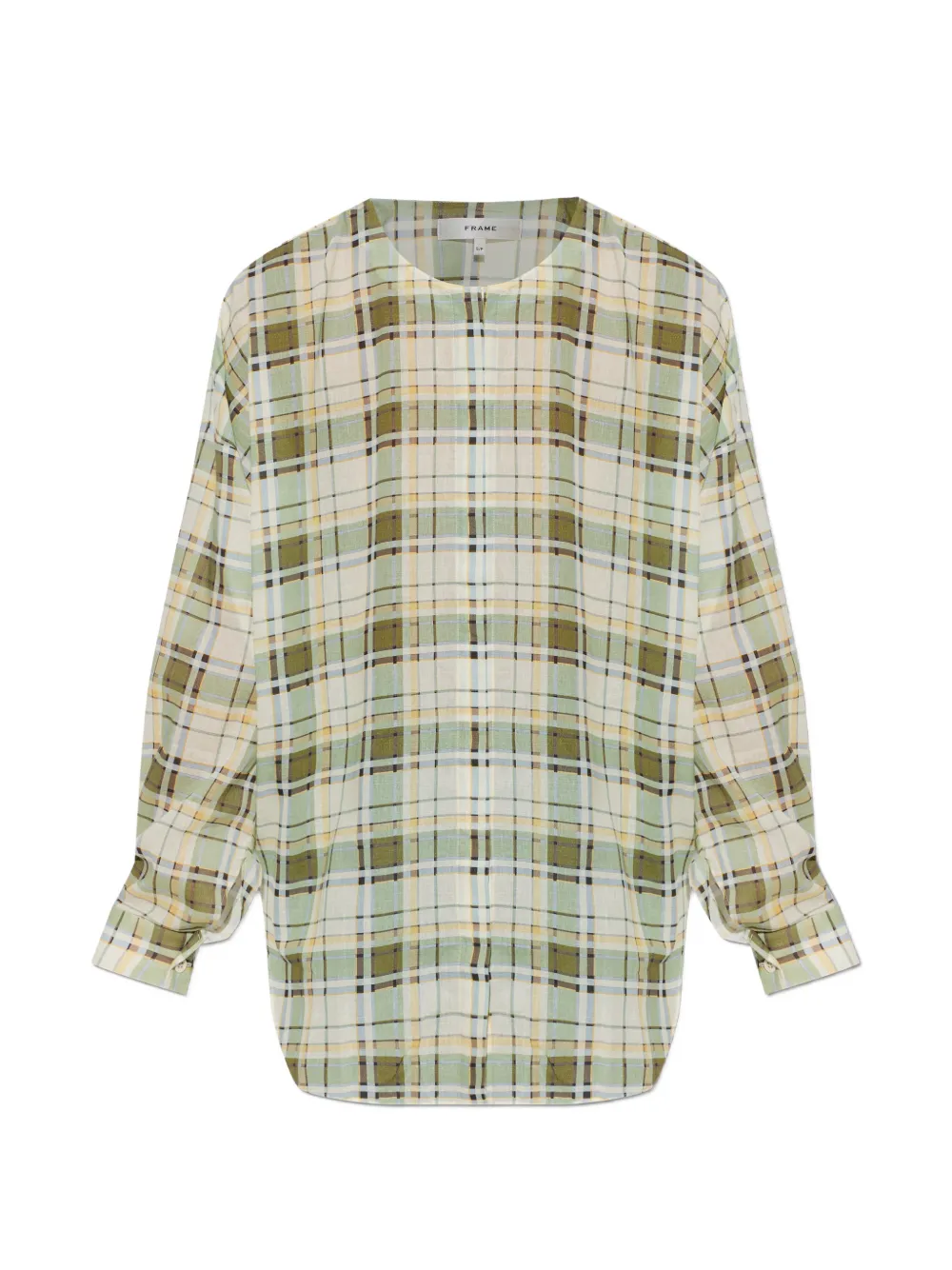 FRAME plaid-pattern long-sleeve blouse - Toni neutri